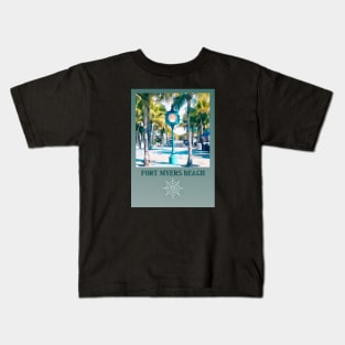 Fort Myers’s Beach Strong Clock Tower Times Square Kids T-Shirt